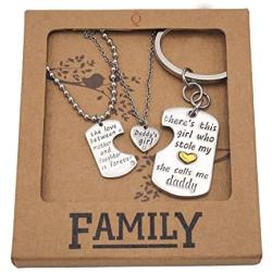 Quan Jewelry Family Jewelry Set of 3, Fathers Day and Mothers Day Gifts with Inspirational Quote on Greeting Card