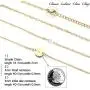 Florideco 3Pcs Stainless Steel Layered Initial Necklaces for Women 18k Gold Plated Handmade Dainty Personalized Letter Name Coin Pearl Choker Necklace Gift for Women Necklace Jewelry a-z