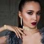 Yaomiao 2 Sets Women Rhinestone Crystal Jewelry Set Glitter Rhinestone Stretch Bracelet Necklace Dangle Fringe Earrings