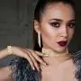 Yaomiao 2 Sets Women Rhinestone Crystal Jewelry Set Glitter Rhinestone Stretch Bracelet Necklace Dangle Fringe Earrings