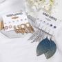 24-36 Pairs Fashion Tassel Earrings, MTSCE Set Bohemian Acrylic Hoop Earrings with Colorful Leaf Dangle Earrings for Women Girls Aretes Fashion and Valentine