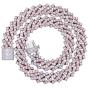 PY Bling 15mm Hip Hop Full Iced Out 18K Gold/White Rose Gold Plated Miami Cuban Link Chain Choker CZ Lab Diamond Necklace/Bracelet 8.5''-24'' for Men and Women