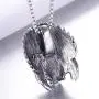 PAMTIER Mens Stainless Steel Silver Native American Indian Tribal Chief Headdress Skull Necklace