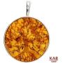Cognac Baltic Amber Sterling Silver 925 Beauty Pendant Big Tree. KAB-274