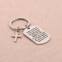 FUSTMW Christian Keychain Bible Verse Gifts Armor of God Cross Charm Ephesians 6:10 Religious Jewelry Confirmation Gifts