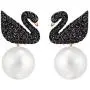 SWAROVSKI Womens Iconic Swan Jewelry Collection, Rose Gold Tone Finish, Black Crystals SWAROVSKI Womens Iconic Swan Jewelry Collection, Rose Gold Tone Finish, Black Crystals