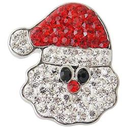 My Prime Gifts Christmas Santa Claus Interchangeable Snap Jewelry Rhinestone Holiday Standard Size 18-20mm Snaps