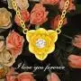 Solid 18k Gold Flower Pendant Necklace for Women, Real Gold Fine Jewelry Gifts for Wife/Girlfriend/Mother, Birthday Present for Her, 16+1 Inch Chain