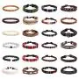Finrezio 24 Pcs Braided Bracelet Set Men Women Handmade Jewelry String Beads Leather Wristbands Boho Ethnic Tribal Linen Hemp Cords Wrap Bracelets