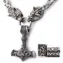 GUNGNEER Thors Hammer Pendant Viking Mjolnir Necklace for Men with Wolf Head Square Chain, 316L Stainless Steel Bonus 2 Rune Beads GUNGNEER Thors Hammer Pendant Viking Mjolnir Necklace for Men with Wolf Head Square Chain, 316L Stainless Steel Bonus 2 Rune Beads