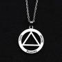 KUIYAI Unity Service Recovery Necklace AA Symbol Necklace Serenity Necklace Serenity Prayer Alcoholics Anonymous Jewelry