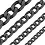 ChainsHouse Men Women Chain Cuban Necklace,3mm/6mm/9mm/12mm Wide Stainless Steel/Black Metal/18K Gold Plated Curb Link Necklace, 14''-30'' Length-with Gift Box
