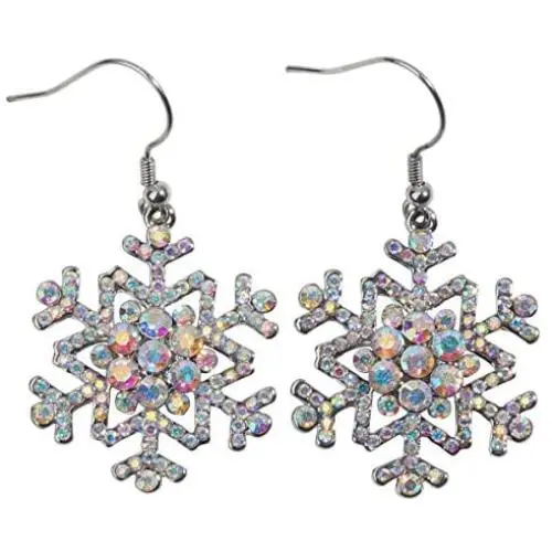 Szxc Womens Crystal Snowflake Dangle Earrings - Ultra Light - 2 Inch Long - Christmas Holiday Jewelry Szxc Womens Crystal Snowflake Dangle Earrings - Ultra Light - 2 Inch Long - Christmas Holiday Jewelry