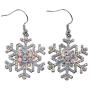 Szxc Womens Crystal Snowflake Dangle Earrings - Ultra Light - 2 Inch Long - Christmas Holiday Jewelry