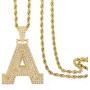 Asluco Initial Letter Pendant Necklace,14K Gold/White Gold Plated Iced Out Cubic Zirconia A-Z Alphabet Pendant Long Chain Necklace Custom Name Jewelry for Women Men Teen Girls