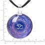 SUVANI Glass Jewelry Om Ohm Aum Symbol Mandala Cabochon Round Pendant Necklace 17-19” Choose Color