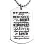 LParkin Grandson Gifts from Grandma Grandparents Grandson Necklace You are Braver Than You Believe Jewelry Dog Tag