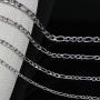 MEMGIFT Stainless Steel 16 Inches to 28 Inches Figaro Chain Necklace Width 3MM 4MM 5MM 6MM Simple Figaro Link Chain for Men Women Teen Girls Boys Best Friend Sister Fashion Jewelry