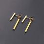 León Jewelry Bar Strips Dangle Drop Front Back Stud Earrings Stainless Steel Women Ear Lobe Piercing