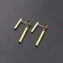 León Jewelry Bar Strips Dangle Drop Front Back Stud Earrings Stainless Steel Women Ear Lobe Piercing