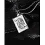 jonline24h Stainless Steel Hearts Card Poker Pendant Mens Womens Necklace 24 inch Chain