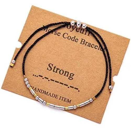 Joycuff Inspirational Morse Code Bracelets for Women Girls Best Friends BFF Birthday Gifts Jewelry for Mom Daughter Sister Trendy Handmade Adjustable Wrap Bracelets