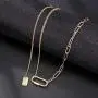 Dainty paperclip link chain necklace - gold tone necklace Y chain adjuatable necklace for Women，gift for sister,mother
