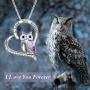 YFN Sterling Silver Lovely Pig Panda Sloth Owl Heart Pendant Necklace with Engraved Word Heart Necklace for Women