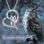 YFN Sterling Silver Lovely Pig Panda Sloth Owl Heart Pendant Necklace with Engraved Word Heart Necklace for Women