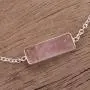NOVICA Rose Quartz .925 Sterling Silver Pendant Bracelet,7.25'', Elegant Prism NOVICA Rose Quartz .925 Sterling Silver Pendant Bracelet,7.25'', Elegant Prism