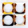 RIAH FASHION Lightweight Acrylic Statement Bracelet - Mottled Acetate Bangle Tortoise Shell, Leopard Animal Marbled Open Cuff, Chunky Square