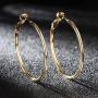 Hoop Earrings 2mm Thick 14K Gold Colored Lightweight Earrings for Women Girls