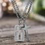 Steve Madden 28'' Oxidized Stainless Steel Box and Curb Chain Cross Pendant and Dogtag Duo Necklace Set For Men