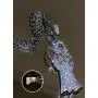 Shop-iGold Men Women 925 Italy Iced Silver Iced Santa Muerte Charm Ice Out Pendant Stainless Steel Real 2 mm Rope Chain Necklace, Mens Jewelry, Iced Pendant, Rope Necklace