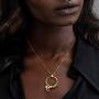 MyNameNecklace Personalized Custom Linda Circle Pendant Necklace with Diamond in Sterling Silver 925 or Gold Plating - Custom Jewelry Gift for Her