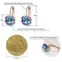 Multicolored Swarovski Crystal Earrings for Women 14K Gold Plated Leverback Dangle Hoop Earrings