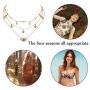 Edary Layered Necklaces Gold Choker with Evil Eye Rhinestone and Star Jewelry for Women and Girls