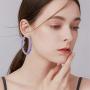 Sequins Hoop Earrings for Women Girls Handmade Bohemian Glitter Wrapped Gold Plated Dangle Drop Earring Circle Sequin Statement Earrings Boho Jewelry