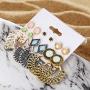 ZRosse 6 Piars Bohemian Leaf Flower Pearl Crystal Earrings Set Fashion Retro Zircon Crystal Charm Ear Studs for Women and Girls