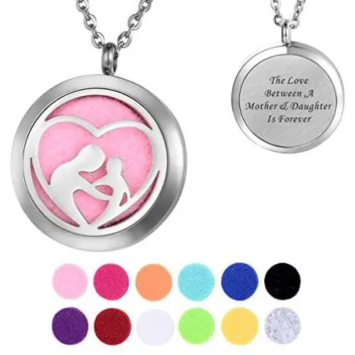 HooAMI Aromatherapy Essential Oil Diffuser Necklace - Stainless Steel Message Pendant Locket Jewelry,12 Refill Pads HooAMI Aromatherapy Essential Oil Diffuser Necklace - Stainless Steel Message Pendant Locket Jewelry,12 Refill Pads