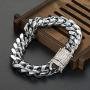 Jxlepe Mens Miami Cuban Link Chain White 15mm Stainless Steel Curb Necklace with cz Diamond Chain Choker