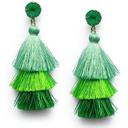 Me&Hz Colorful Layered Tassel Earrings Bohemian Tiered Tassel Druzy Stud Dangle Drop Earrings for Women Teen Girls Birthday Christmas Friends Gift