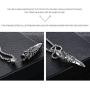 HUANIAN Dragon Sword Bullet Shape Canister Capsule Memorial Keepsake Pendant Cremation Ash Urn Necklace for Men