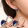 Uloveido Dainty Red & Blue Cubic Zirconia Love Heart Lever Back Solitaire Earrings Rose Gold Plated Fashion Ear Jewelry HE515 Uloveido Dainty Red & Blue Cubic Zirconia Love Heart Lever Back Solitaire Earrings Rose Gold Plated Fashion Ear Jewelry HE515