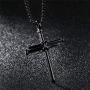 3PCS Fashion Jewelry Polished Stainless Steel Nail Cross Pendant-Chain Necklace Christian Jewelry Church Baptism Gift Cross Pendant Necklaces for Men Women (Gold Silver Black)