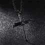 3PCS Fashion Jewelry Polished Stainless Steel Nail Cross Pendant-Chain Necklace Christian Jewelry Church Baptism Gift Cross Pendant Necklaces for Men Women (Gold Silver Black)