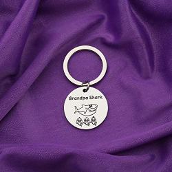 AKTAP Shark Gift Grandpa Shark Keychain for Him Grandpa Jewelry from Granddaughter Grandson