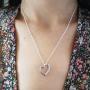 Dazzlingrock Collection 0.15 Carat (ctw) 3 Stone White Diamond Heart Pendant (Silver Chain Included), Sterling Silver