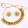 SANARA Indian Bollywood Ethnic Gold Plated Choker Style Green Necklace Set for Partywear Women and Girls Wedding Polki Jewelry