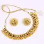SANARA Indian Bollywood Ethnic Gold Plated Choker Style Green Necklace Set for Partywear Women and Girls Wedding Polki Jewelry SANARA Indian Bollywood Ethnic Gold Plated Choker Style Green Necklace Set for Partywear Women and Girls Wedding Polki Jewelry